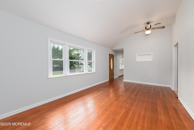 35 Fairview Dr, Middletown, NJ 07748 - spare room featuring ceiling fan, wood finished floors, and vaulted ceiling