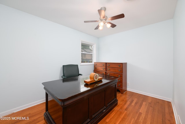 35 Fairview Dr, Middletown, NJ 07748 - home office with a ceiling fan and light wood-type flooring