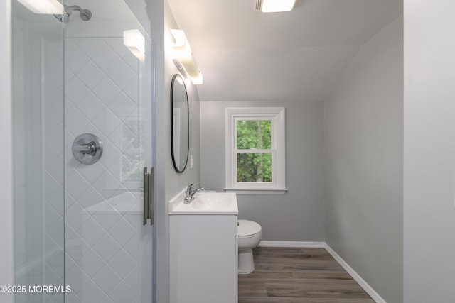 35 Fairview Dr, Middletown, NJ 07748 - bathroom with vanity, a stall shower, and wood finished floors