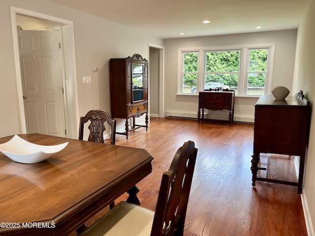 35 Fairview Dr, Middletown, NJ 07748 - dining area featuring wood finished floors, baseboard heating, and recessed lighting