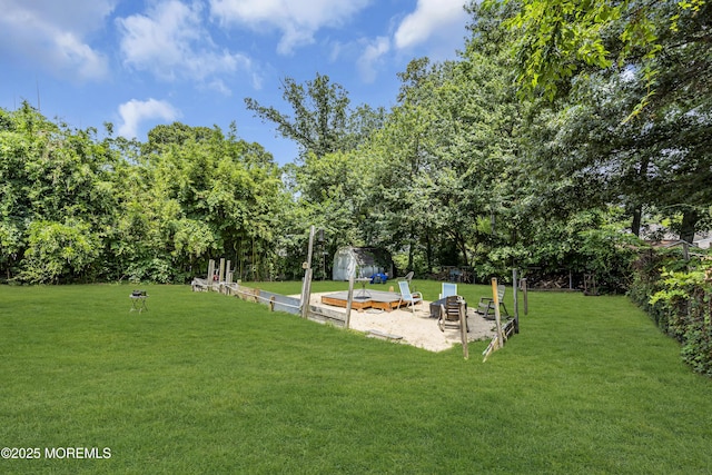 886 Stafford Dr, Toms River, NJ 08753 - view of green lawn featuring a storage shed