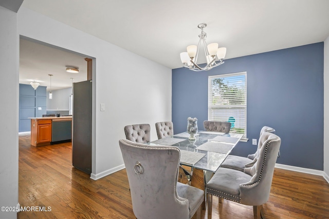 18 4th Ave, Toms River, NJ 08757 - dining space with a chandelier and dark wood-type flooring