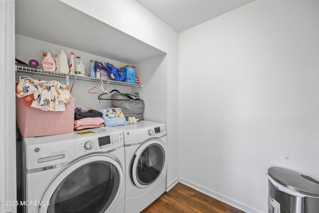 18 4th Ave, Toms River, NJ 08757 - laundry area featuring separate washer and dryer and dark wood-style flooring