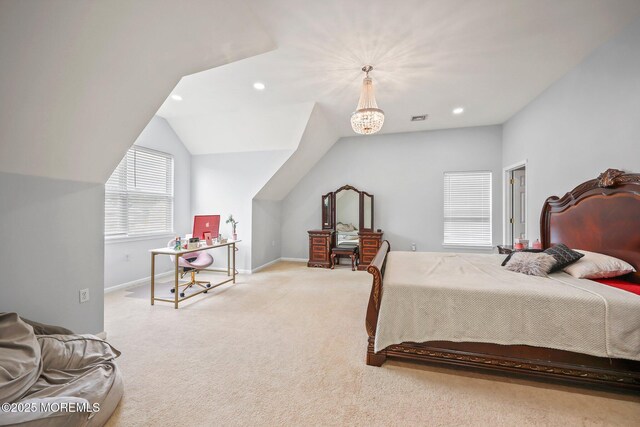 18 4th Ave, Toms River, NJ 08757 - bedroom with recessed lighting, carpet, and lofted ceiling