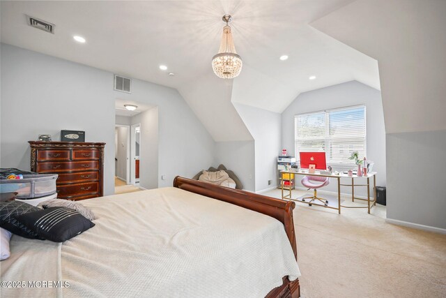 18 4th Ave, Toms River, NJ 08757 - carpeted bedroom with lofted ceiling, recessed lighting, and an office area