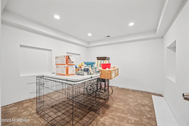 18 4th Ave, Toms River, NJ 08757 - office area with a raised ceiling, concrete floors, and recessed lighting