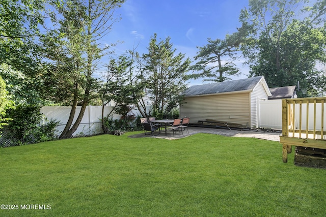 626 Clark Ave, Union Beach, NJ 07735 - view of yard with an outdoor structure, a patio, and a deck