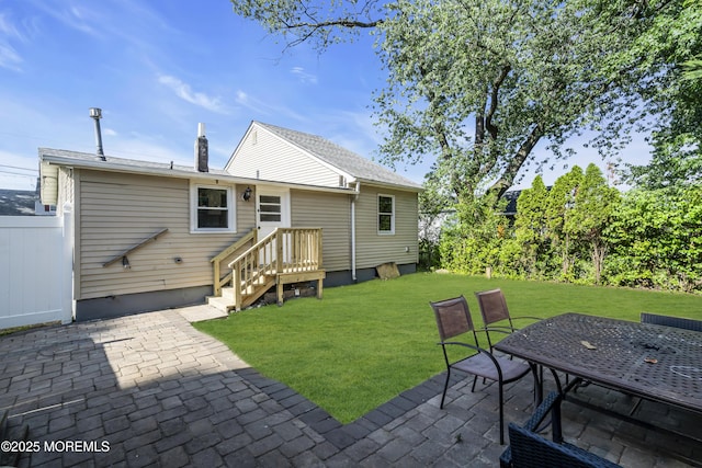 626 Clark Ave, Union Beach, NJ 07735 - back of property featuring a patio and a chimney