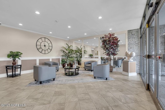 510 Deal Lake Dr Unit 8F, Asbury Park, NJ 07712 - community lobby featuring recessed lighting and crown molding