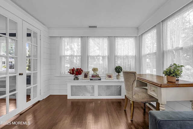 6 Buttonwood Dr, Shrewsbury Boro, NJ 07702 - sunroom featuring healthy amount of natural light, french doors, and radiator