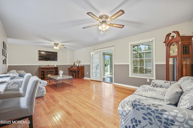 23 Norlaine Dr, Cookstown, NJ 08511 - living area featuring ceiling fan and wood finished floors