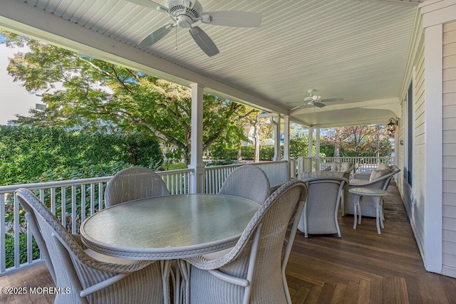 1905 3rd Ave, Spring Lake, NJ 07762 - wooden terrace featuring outdoor dining area and a ceiling fan