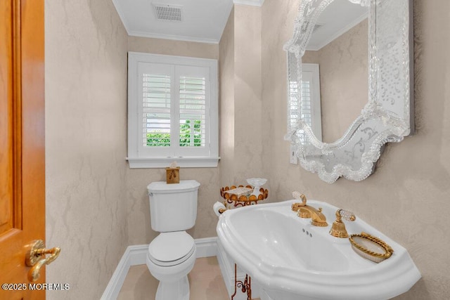 1905 3rd Ave, Spring Lake, NJ 07762 - bathroom featuring toilet and crown molding