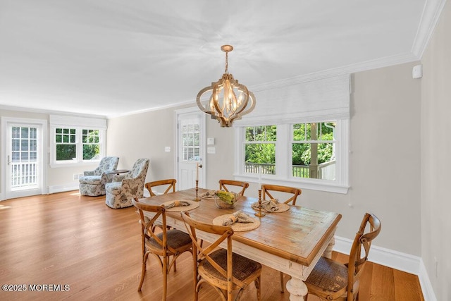 1905 3rd Ave, Spring Lake, NJ 07762 - dining room with a chandelier, light wood finished floors, and ornamental molding