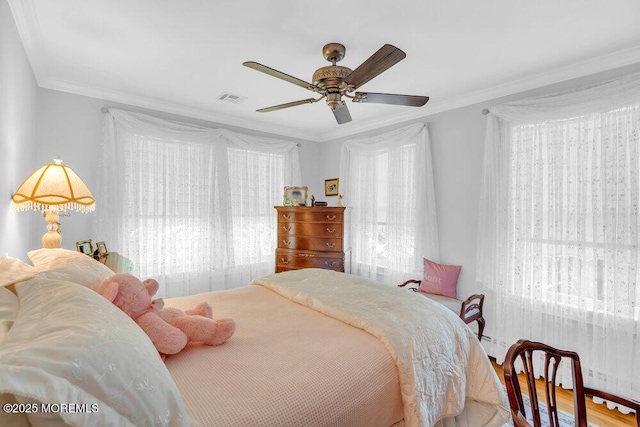 1905 3rd Ave, Spring Lake, NJ 07762 - bedroom featuring crown molding and a ceiling fan