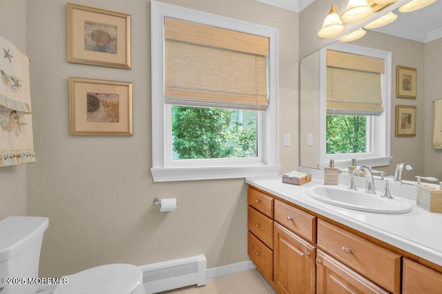1905 3rd Ave, Spring Lake, NJ 07762 - half bath with baseboard heating, crown molding, and vanity