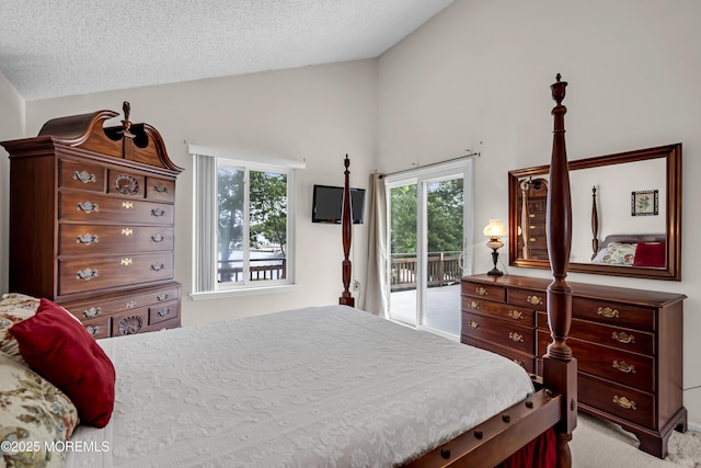35 Tahoe Ln, Stafford, NJ 08050 - carpeted bedroom featuring access to outside and high vaulted ceiling