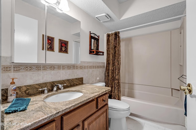 35 Tahoe Ln, Stafford, NJ 08050 - full bathroom featuring vanity, shower / bathtub combination with curtain, and tile walls