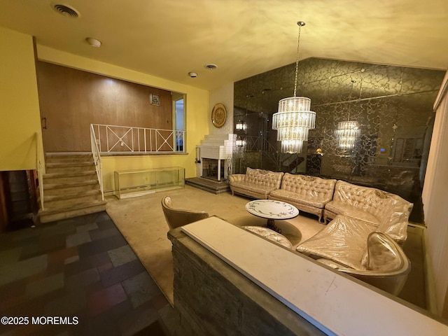 34 Woodbrook Cir, Westfield, NJ 07090 - lobby featuring lofted ceiling and stairs
