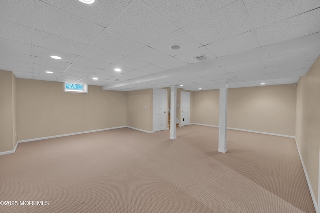12 Diane Dr, Brick, NJ 08724 - below grade area with light colored carpet and recessed lighting