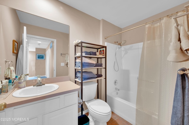 12 Diane Dr, Brick, NJ 08724 - bathroom with shower / tub combo with curtain, vanity, and tile patterned flooring