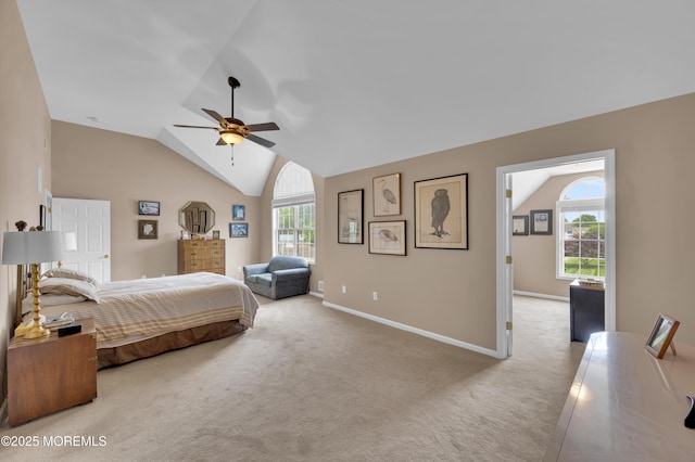 12 Diane Dr, Brick, NJ 08724 - carpeted bedroom with vaulted ceiling and a ceiling fan