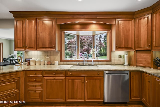 6 Stoecker Rd, Holmdel, NJ 07733 - kitchen with dishwasher, decorative backsplash, light stone counters, and recessed lighting