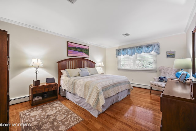 6 Stoecker Rd, Holmdel, NJ 07733 - bedroom featuring ornamental molding, a baseboard radiator, and wood finished floors
