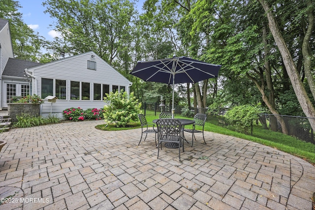 6 Stoecker Rd, Holmdel, NJ 07733 - fenced backyard featuring a patio, outdoor dining space, and a sunroom