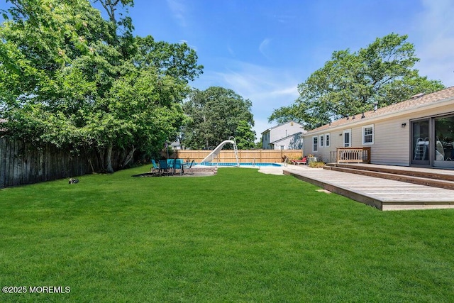 455 Drum Point Rd, Brick, NJ 08723 - fenced backyard featuring a wooden deck