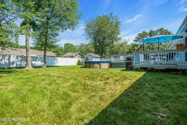 414 Riverview Rd, Forked River, NJ 08731 - view of yard featuring a wooden deck