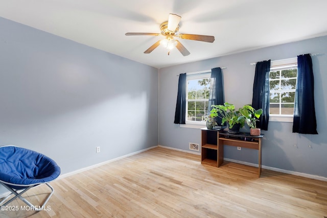 343 Clifton Ave, Bayville, NJ 08721 - living area featuring wood finished floors and ceiling fan