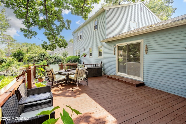 343 Clifton Ave, Bayville, NJ 08721 - wooden terrace featuring outdoor dining area
