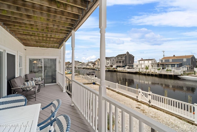 164 Morris Blvd, Beach Haven West, NJ 08050 - wooden deck featuring a water view and a residential view