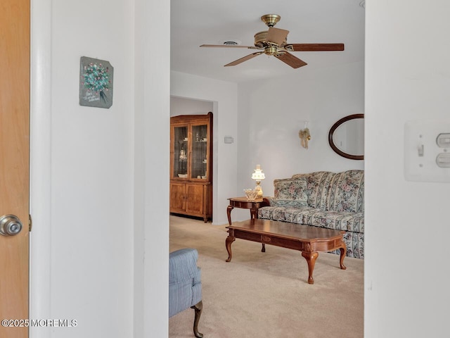 136 Georgetown Rd, Toms River, NJ 08757 - carpeted living area with ceiling fan