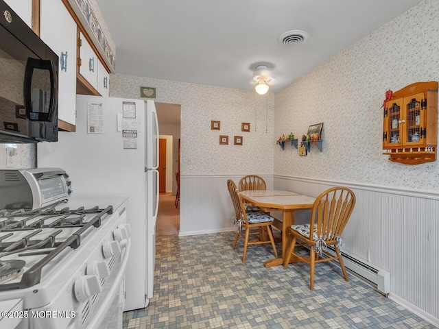 136 Georgetown Rd, Toms River, NJ 08757 - dining room featuring a wainscoted wall and wallpapered walls