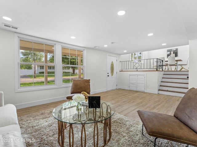 37 Bryant Dr, Jackson, NJ 08527 - living area featuring stairs, recessed lighting, and light wood-style floors