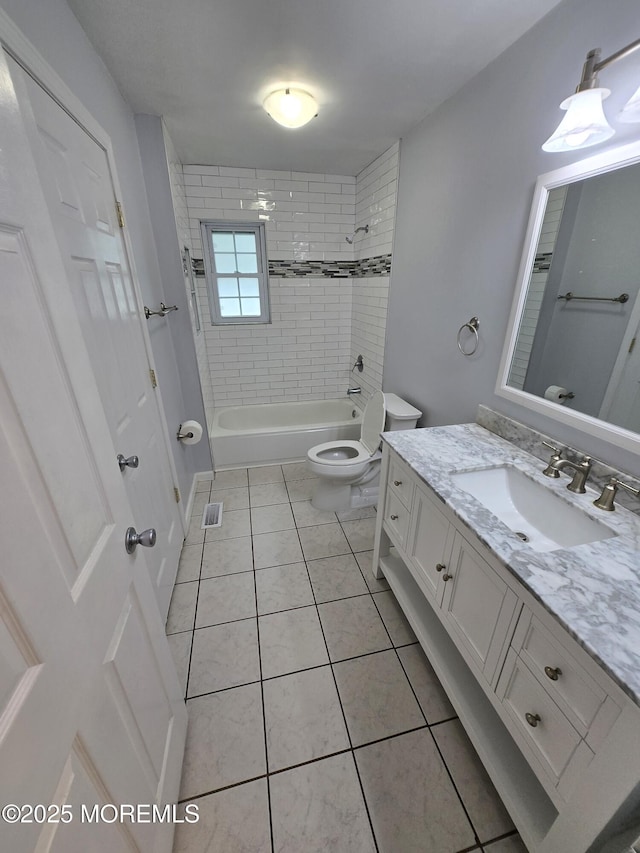 1236 Bewick St, Toms River, NJ 08753 - full bath featuring vanity, tile patterned flooring, and washtub / shower combination
