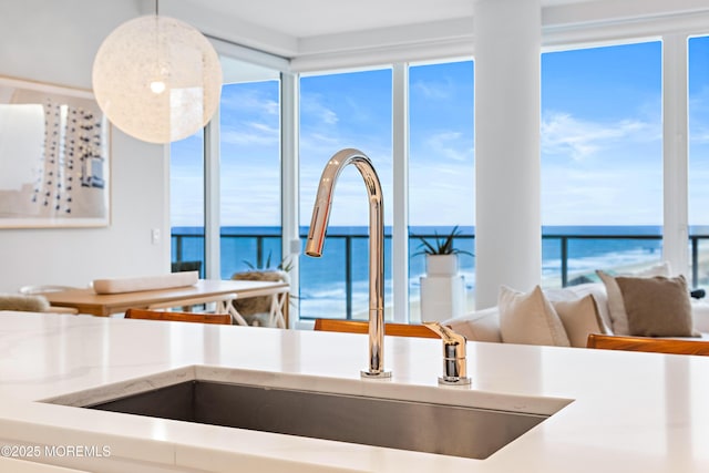 1101 Ocean Ave Unit 1404, Asbury Park, NJ 07712 - kitchen view of nearby water and decorative light fixtures