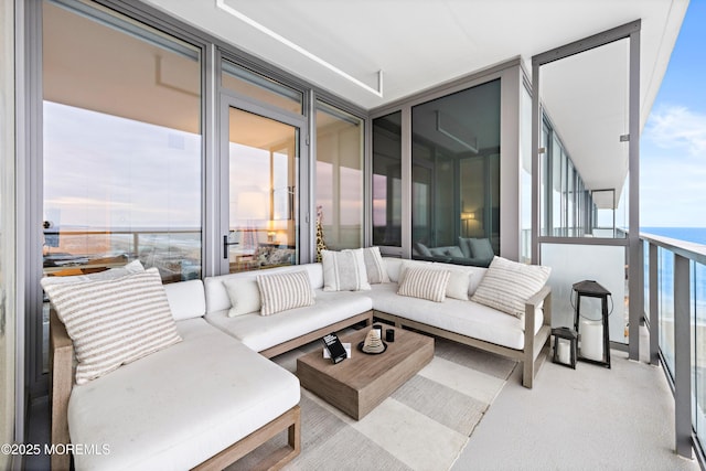 1101 Ocean Ave Unit 1404, Asbury Park, NJ 07712 - carpeted living room featuring floor to ceiling windows