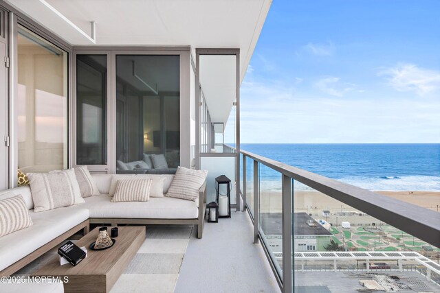 1101 Ocean Ave Unit 1404, Asbury Park, NJ 07712 - balcony featuring an outdoor living space and a water view