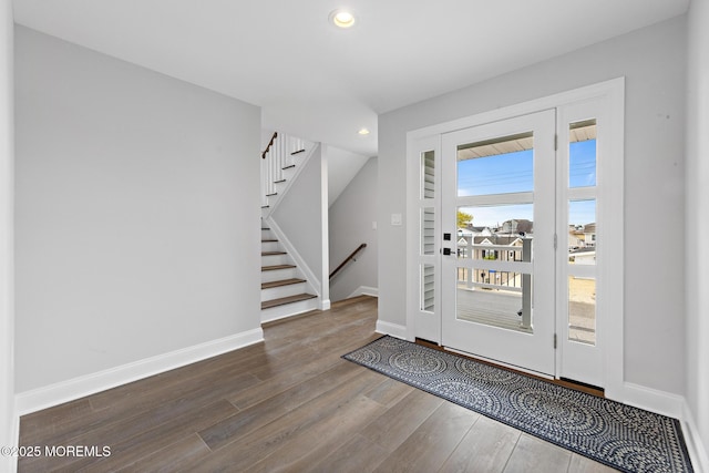 56 Gregg Dr, Beach Haven West, NJ 08050 - entryway featuring wood finished floors, recessed lighting, and stairway