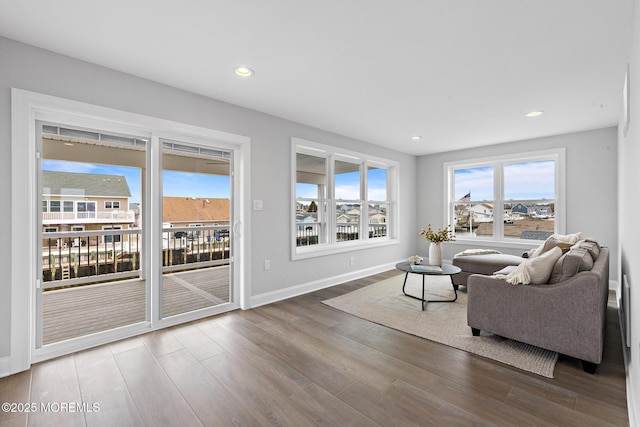 56 Gregg Dr, Beach Haven West, NJ 08050 - living area featuring wood finished floors and recessed lighting