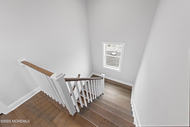 56 Gregg Dr, Beach Haven West, NJ 08050 - stairway featuring baseboards and wood finished floors