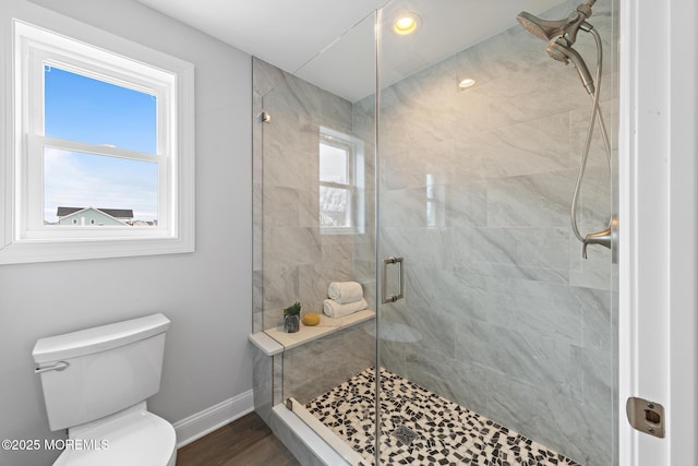 56 Gregg Dr, Beach Haven West, NJ 08050 - bathroom with a shower stall and wood finished floors