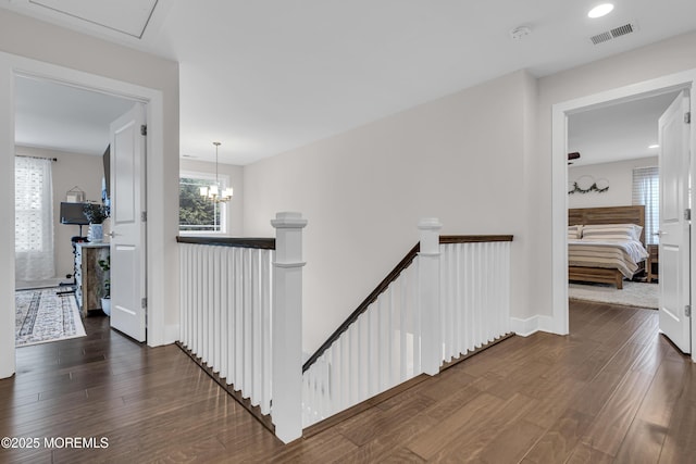 798A Warren St Unit A, Toms River, NJ 08753 - corridor featuring an upstairs landing, dark wood-style flooring, and plenty of natural light