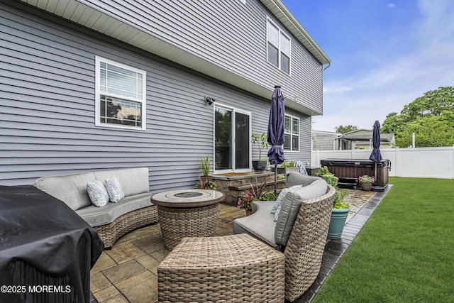 798A Warren St Unit A, Toms River, NJ 08753 - view of patio / terrace with a hot tub and outdoor lounge area