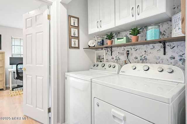 49 Scarborough Ct Unit 3, Freehold, NJ 07728 - washroom featuring washer and dryer, cabinet space, and light wood-type flooring