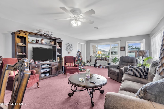 8 Tijuana Ct, Toms River, NJ 08757 - carpeted living room featuring plenty of natural light and a ceiling fan