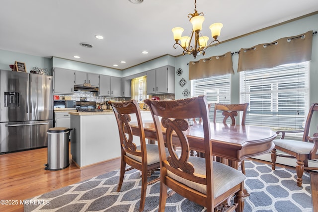 8 Tijuana Ct, Toms River, NJ 08757 - dining space with a chandelier, light wood finished floors, and recessed lighting